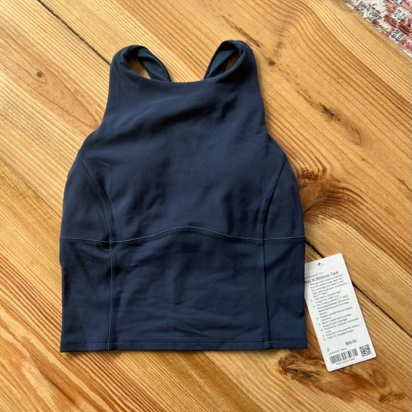 Lululemon Key to Balance Tank Top High Neck Crisscross Back Active Navy Size 2 - Picture 7 of 8